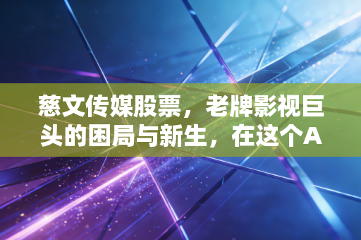 慈文传媒股票,老牌影视巨头的困局与新生,在这个AI狂奔的时代还能打吗?