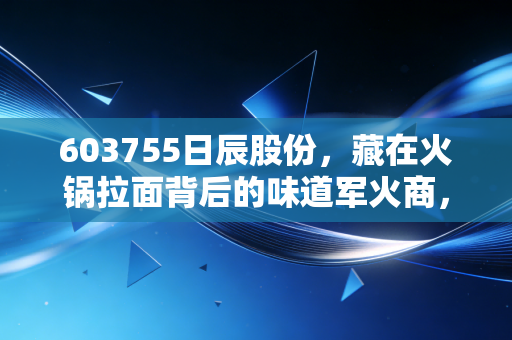 603755日辰股份，藏在火锅拉面背后的味道军火商，是稳健的隐形冠军还是被高估的调味品？