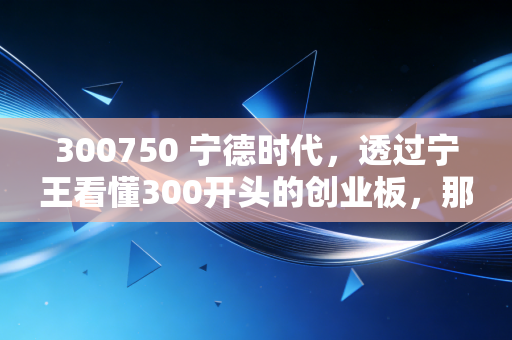 300750 宁德时代，透过宁王看懂300开头的创业板，那是普通人的造富梦与碎骨机