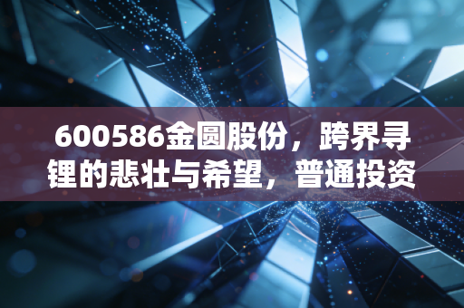 600586金圆股份，跨界寻锂的悲壮与希望，普通投资者该如何看懂这盘棋？