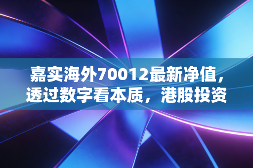 嘉实海外70012最新净值，透过数字看本质，港股投资的痛与悟