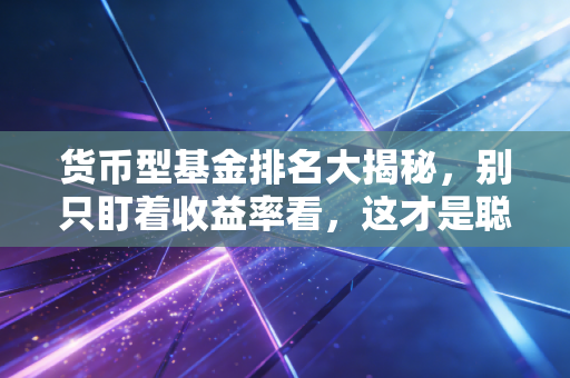 货币型基金排名大揭秘,别只盯着收益率看,这才是聪明人的零钱包玩法