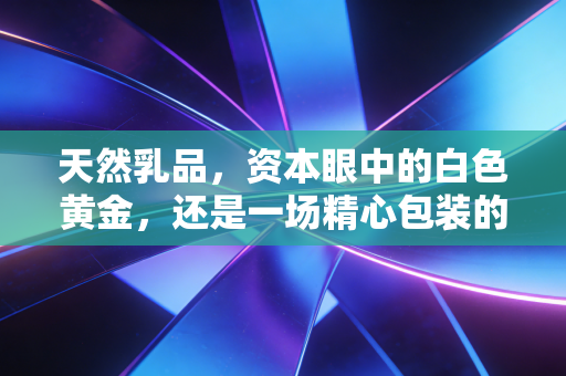 天然乳品,资本眼中的白色黄金,还是一场精心包装的消费泡沫?