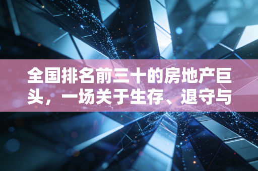 全国排名前三十的房地产巨头，一场关于生存、退守与未来的深度博弈