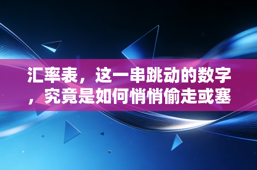 汇率表,这一串跳动的数字,究竟是如何悄悄偷走或塞满你的钱包的?