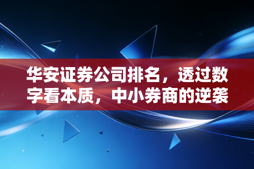 华安证券公司排名,透过数字看本质,中小券商的逆袭与坚守