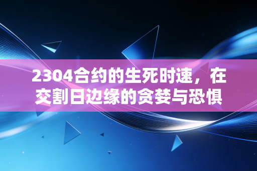 2304合约的生死时速，在交割日边缘的贪婪与恐惧