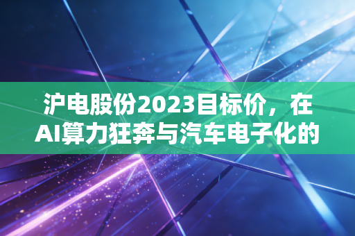 沪电股份2023目标价，在AI算力狂奔与汽车电子化的浪潮下，这只PCB老将的估值锚点在哪里？