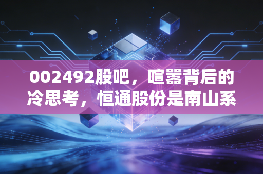 002492股吧,喧嚣背后的冷思考,恒通股份是南山系的弃子还是被低估的潜力股?