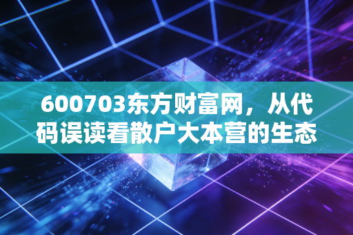 600703东方财富网，从代码误读看散户大本营的生态与A股的情绪图腾