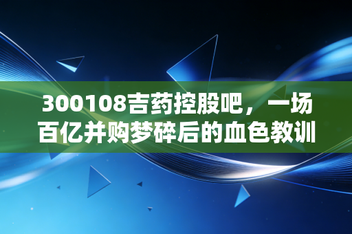 300108吉药控股吧,一场百亿并购梦碎后的血色教训,散户该如何避开资本市场的美人计