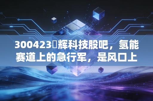 300423昇辉科技股吧，氢能赛道上的急行军，是风口上的猪还是未来的千亿巨头？