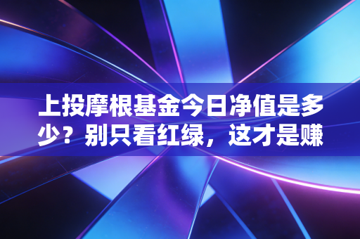上投摩根基金今日净值是多少?别只看红绿,这才是赚钱的真相