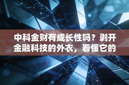 中科金财有成长性吗?剥开金融科技的外衣,看懂它的虚与实