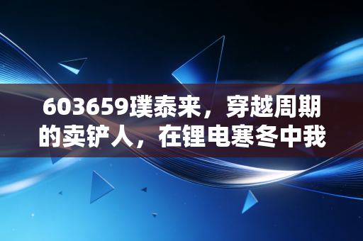 603659璞泰来,穿越周期的卖铲人,在锂电寒冬中我们该恐惧还是贪婪?