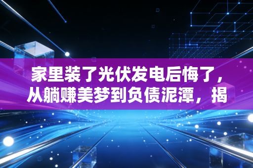 家里装了光伏发电后悔了，从躺赚美梦到负债泥潭，揭开光伏板下的金融真相