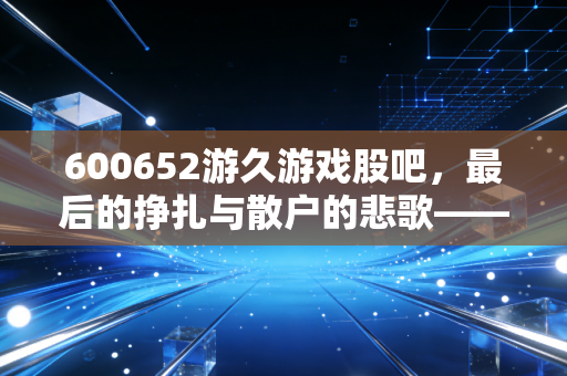 600652游久游戏股吧，最后的挣扎与散户的悲歌——一个老股民眼中的面值退市潮