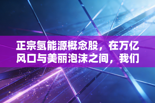 正宗氢能源概念股,在万亿风口与美丽泡沫之间,我们该如何寻找真正的氢能茅台?