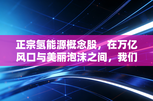 正宗氢能源概念股，在万亿风口与美丽泡沫之间，我们该如何寻找真正的氢能茅台？