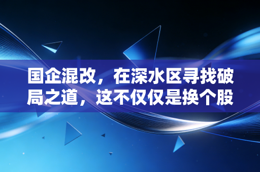 国企混改，在深水区寻找破局之道，这不仅仅是换个股东那么简单