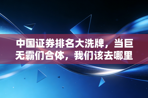 中国证券排名大洗牌，当巨无霸们合体，我们该去哪里寻找安全感？
