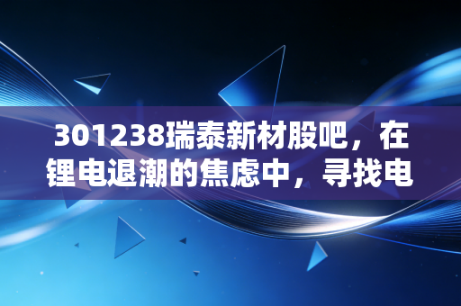301238瑞泰新材股吧,在锂电退潮的焦虑中,寻找电解液细分龙头的长期价值