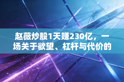 赵薇炒股1天赚230亿,一场关于欲望、杠杆与代价的资本启示录