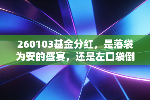 260103基金分红,是落袋为安的盛宴,还是左口袋倒右口袋的数字游戏?