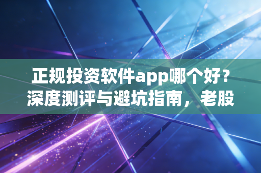 正规投资软件app哪个好?深度测评与避坑指南,老股民都不一定全知道