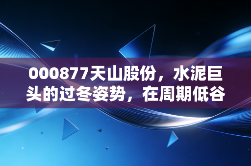 000877天山股份,水泥巨头的过冬姿势,在周期低谷中寻找确定的估值锚