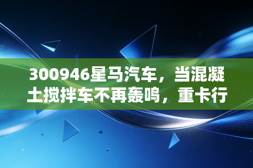 300946星马汽车,当混凝土搅拌车不再轰鸣,重卡行业的剩者游戏还能玩多久?