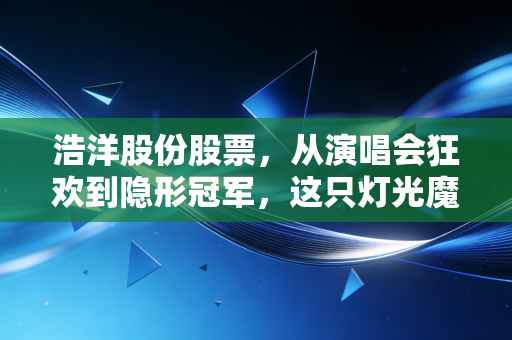浩洋股份股票,从演唱会狂欢到隐形冠军,这只灯光魔术师值得你长期拥有吗?