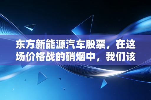 东方新能源汽车股票，在这场价格战的硝烟中，我们该如何寻找真正的价值？