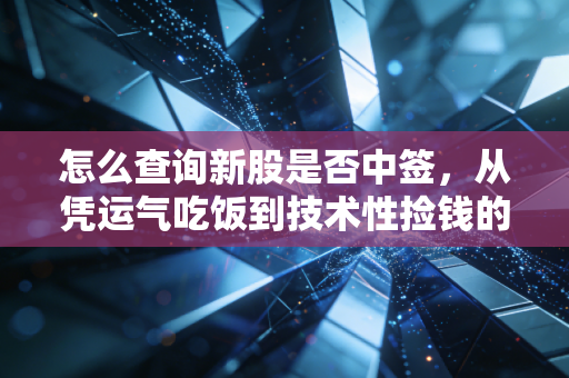 怎么查询新股是否中签，从凭运气吃饭到技术性捡钱的实操指南