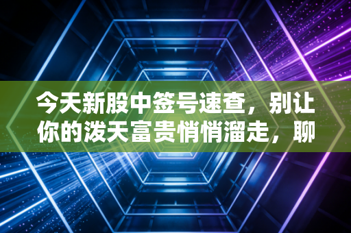 今天新股中签号速查,别让你的泼天富贵悄悄溜走,聊聊打新那些事儿