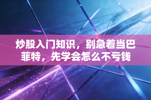炒股入门知识，别急着当巴菲特，先学会怎么不亏钱