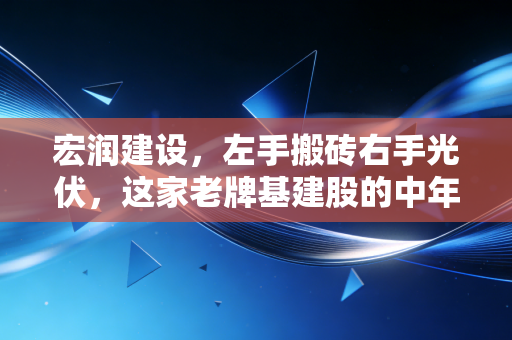 宏润建设,左手搬砖右手光伏,这家老牌基建股的中年突围战