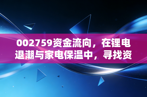 002759资金流向,在锂电退潮与家电保温中,寻找资金的避风港与突击队