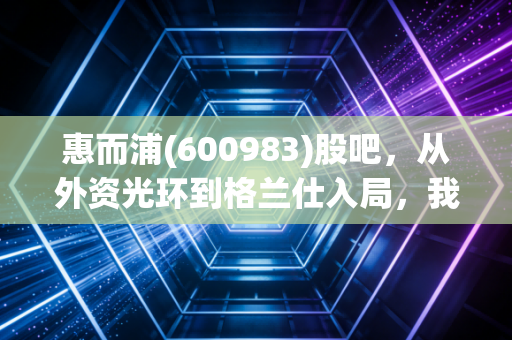 惠而浦(600983)股吧,从外资光环到格兰仕入局,我们在等待什么?