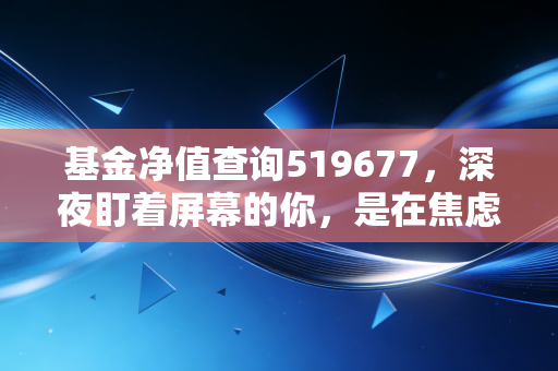 基金净值查询519677，深夜盯着屏幕的你，是在焦虑还是在期待？