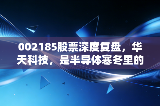 002185股票深度复盘，华天科技，是半导体寒冬里的冻僵者还是潜伏者？