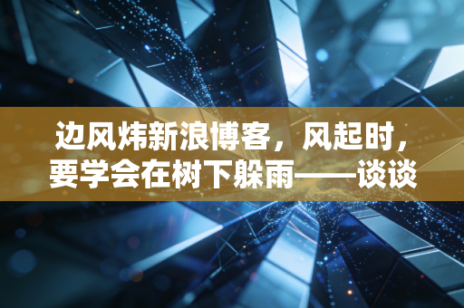 边风炜新浪博客,风起时,要学会在树下躲雨——谈谈当前市场的冷与热