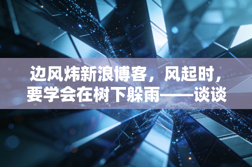 边风炜新浪博客,风起时,要学会在树下躲雨——谈谈当前市场的冷与热