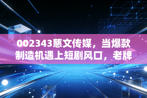 002343慈文传媒，当爆款制造机遇上短剧风口，老牌影视股的涅槃还能信吗？