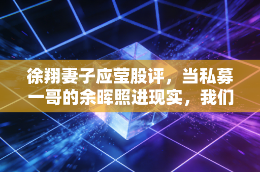 徐翔妻子应莹股评,当私募一哥的余晖照进现实,我们该听信风向还是坚守本心?