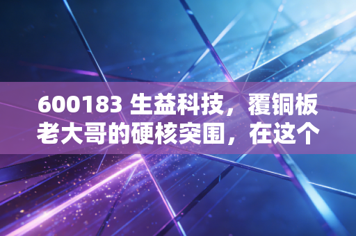 600183 生益科技，覆铜板老大哥的硬核突围，在这个不确定的时代寻找确定性