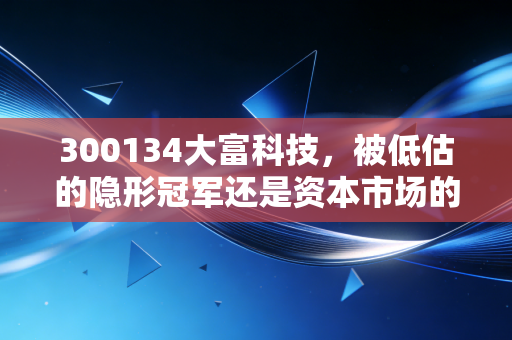 300134大富科技，被低估的隐形冠军还是资本市场的故事大王？深度解析其背后的硬核逻辑