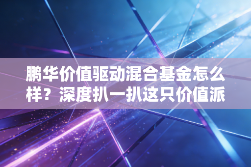 鹏华价值驱动混合基金怎么样?深度扒一扒这只价值派的底色,适合你吗?