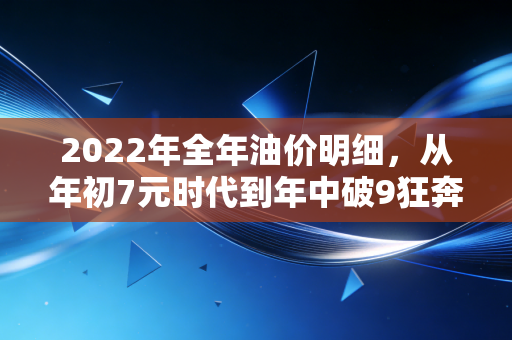2022年全年油价明细，从年初7元时代到年中破9狂奔，一场关于钱包的极限拉扯