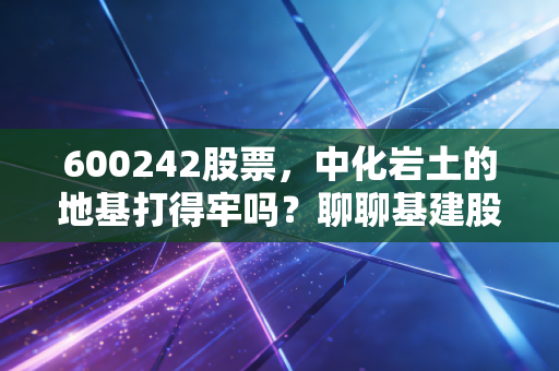600242股票，中化岩土的地基打得牢吗？聊聊基建股里的那些爱恨情仇